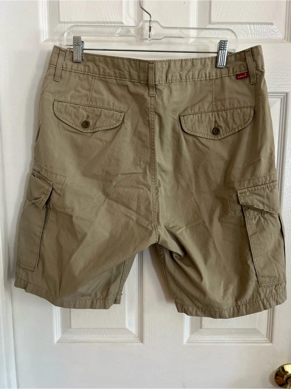Levi's Cargo Shorts Mens 34 Khaki Cotton Ripstop Utility Chino EUC